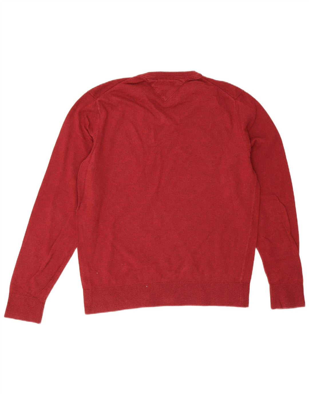 Męski sweter Tommy Hilfiger z dekoltem w kształcie litery V, duży, bordowy