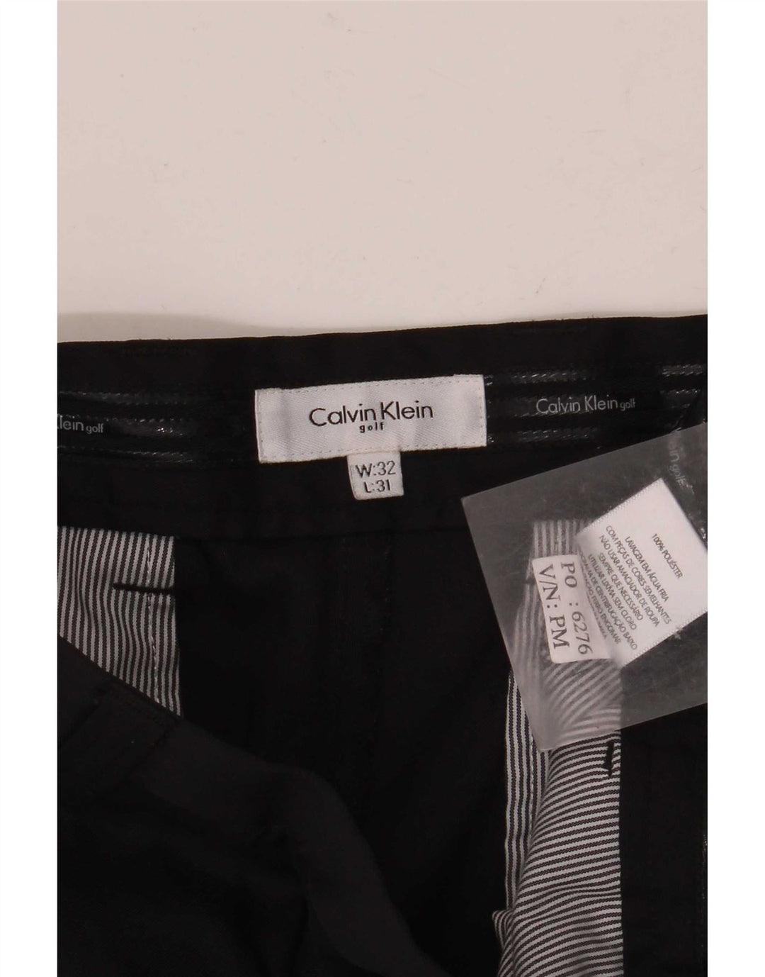Męskie proste spodnie Chino Calvin Klein Rozmiar 32 W32 L31 Czarny poliester