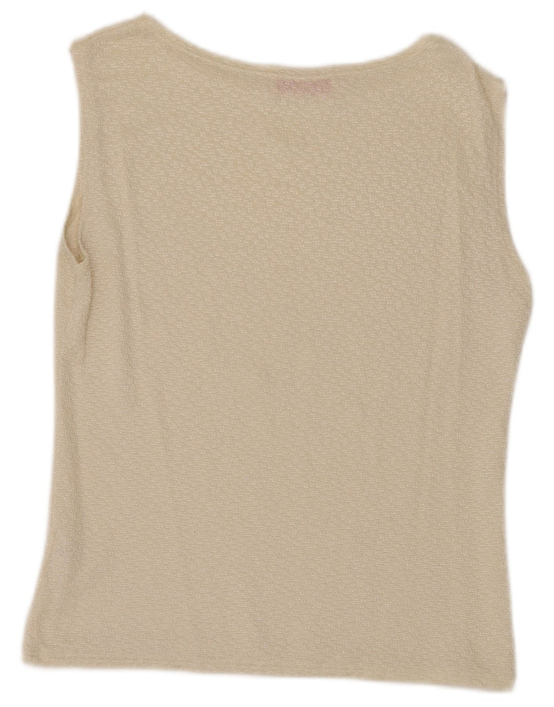 Damska bluzka bez rękawów EMANUEL UNGARO UK 12 Medium Off White