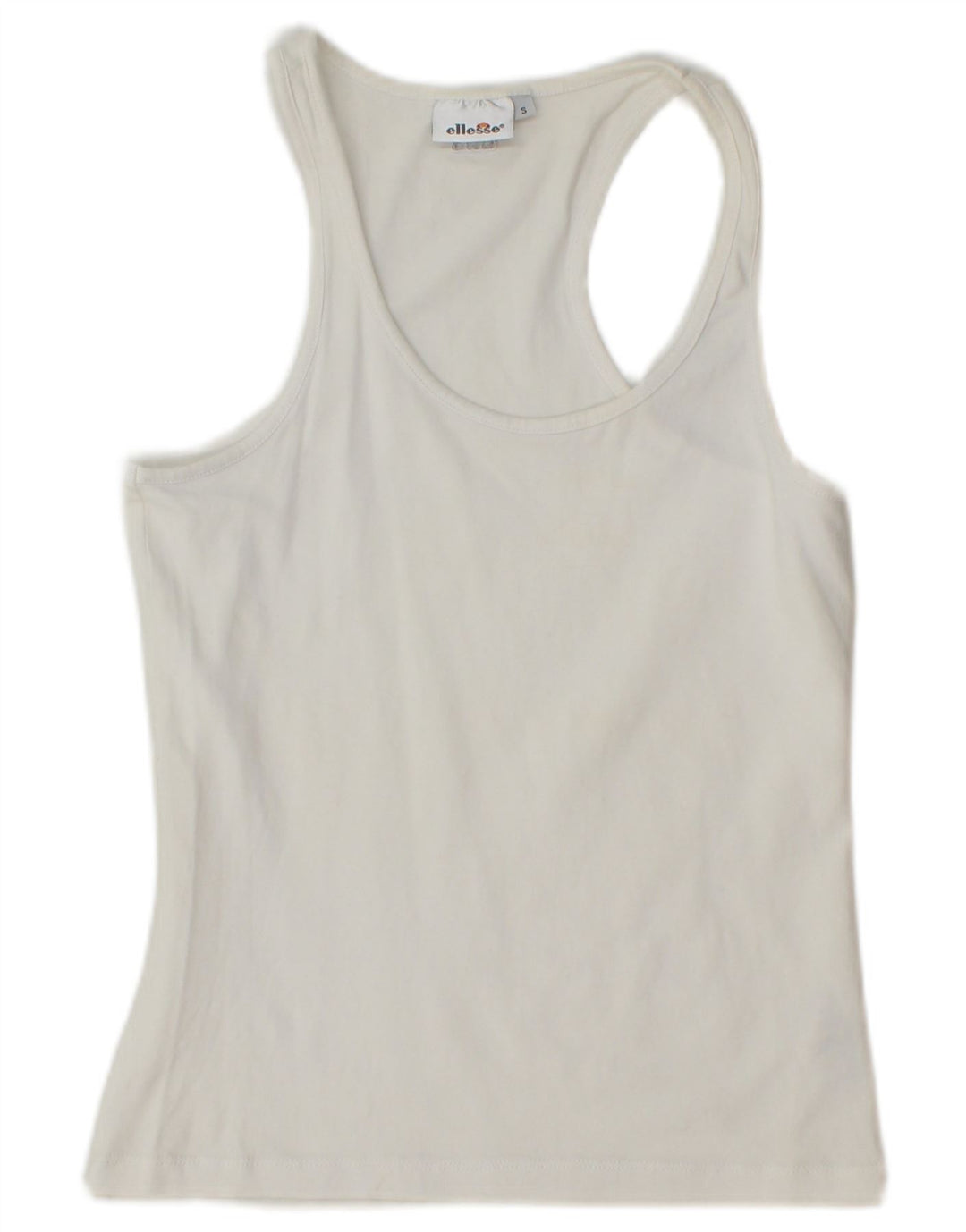 ELLESSE Womens Vest Top UK 8 Small White Cotton