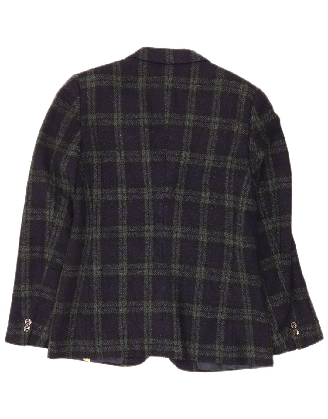 Damska marynarka VINTAGE zapinana na 2 guziki IT 44 Średni granatowy, wełniany kratkę