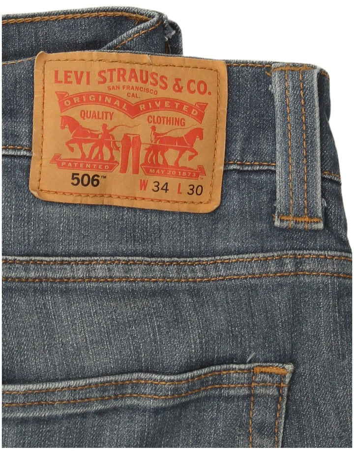 Męskie jeansy Levi's 506 Straight W34 L30 Niebieskie bawełniane