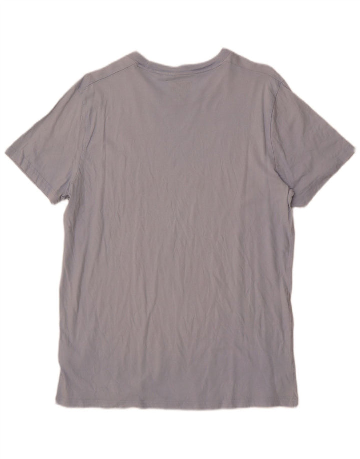 T-shirt męski Hollister, duży, niebieski, bawełniany