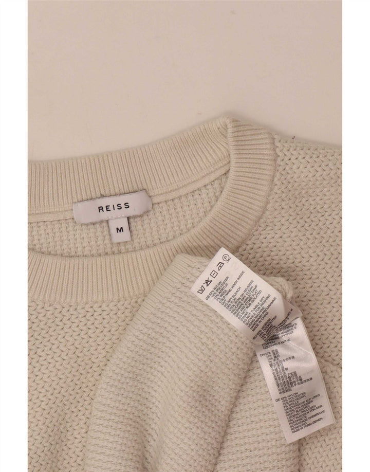 Męski sweter z okrągłym dekoltem Reiss, średni beżowy nylon