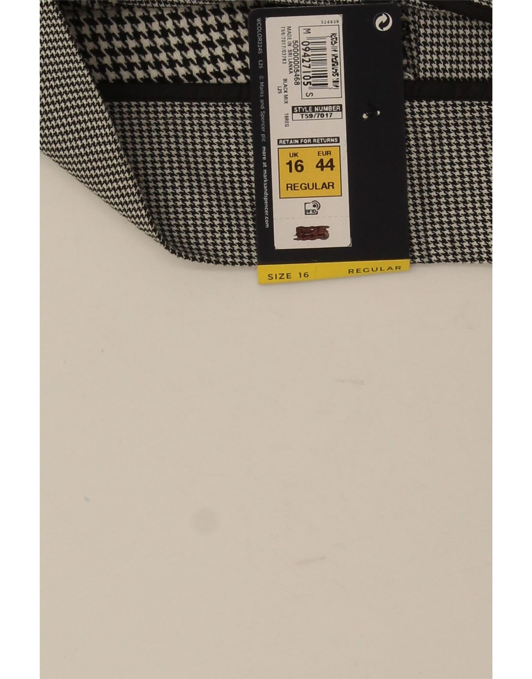 Marks & Spencer Damska plisowana spódnica UK 16 duża W34 czarna pepitka
