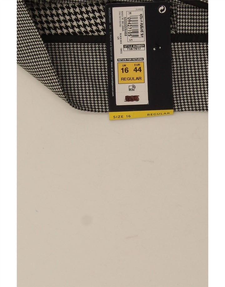 Marks & Spencer Damska plisowana spódnica UK 16 duża W34 czarna pepitka