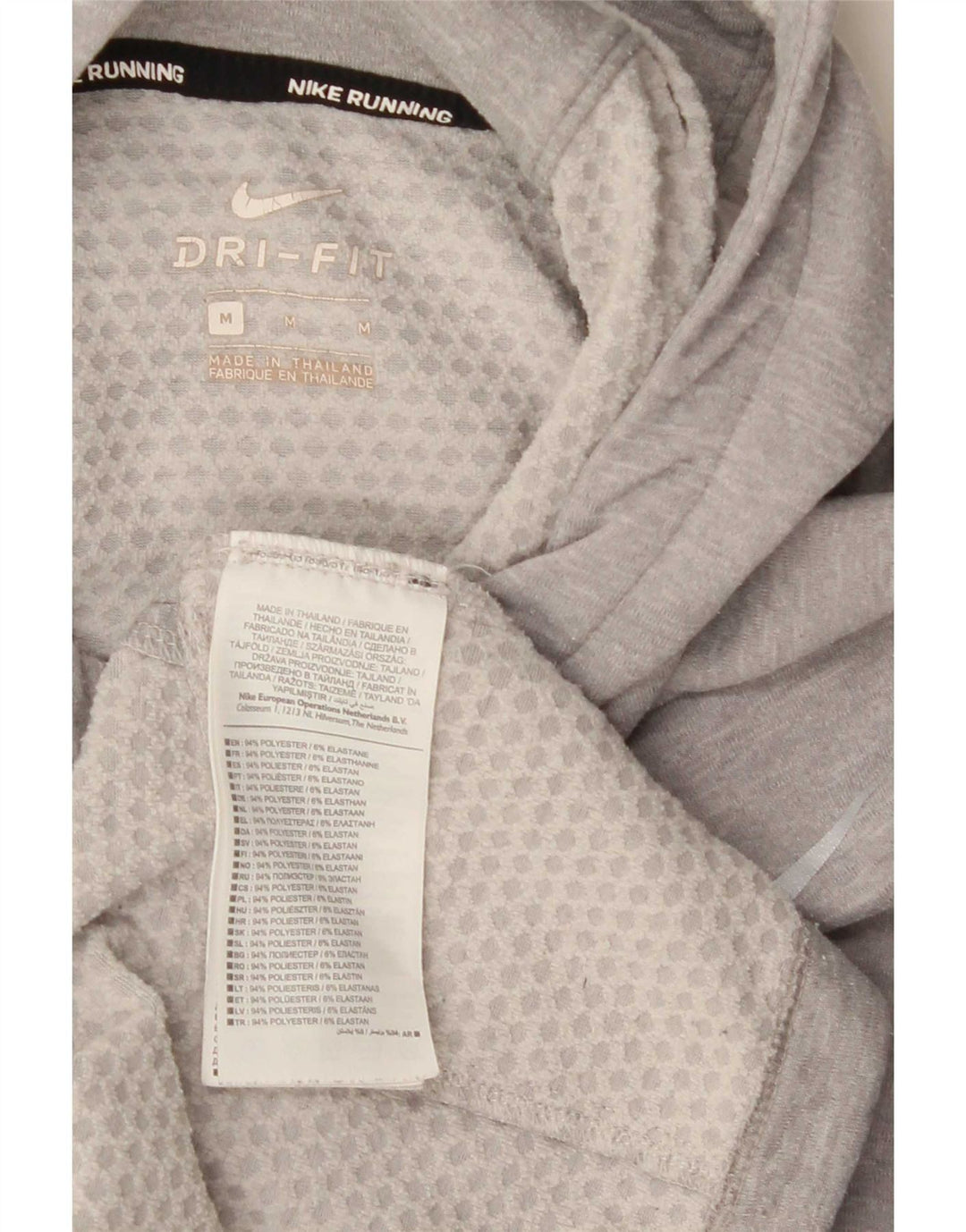 Męska koszulka z kapturem i kapturem Nike Dri Fit, z długim rękawem, średnioszara, nakrapiana, poliestrowa