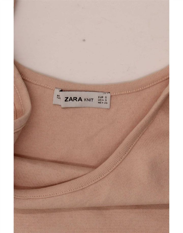 Krótki top damski Zara UK 8, mały, różowy