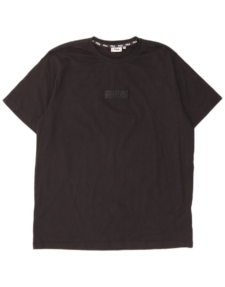 Męski T-shirt z grafiką Fila Top 2XL, czarna bawełna