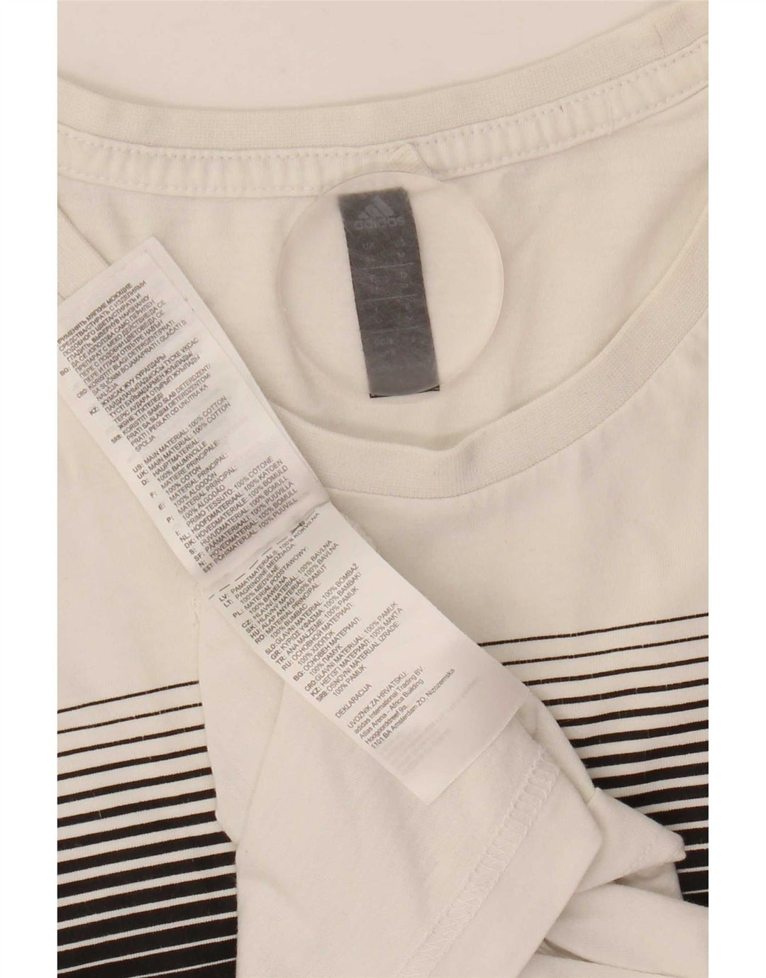 Adidas Mens Graphic T-Shirt Top Medium White Cotton