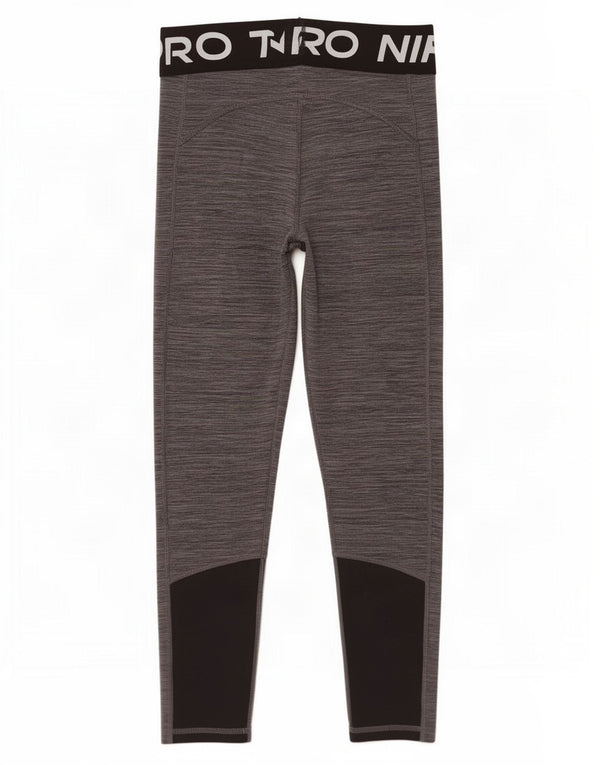 Damskie legginsy Nike Graphic Capri UK 8, małe, szare, z blokami kolorów, poliestrowe