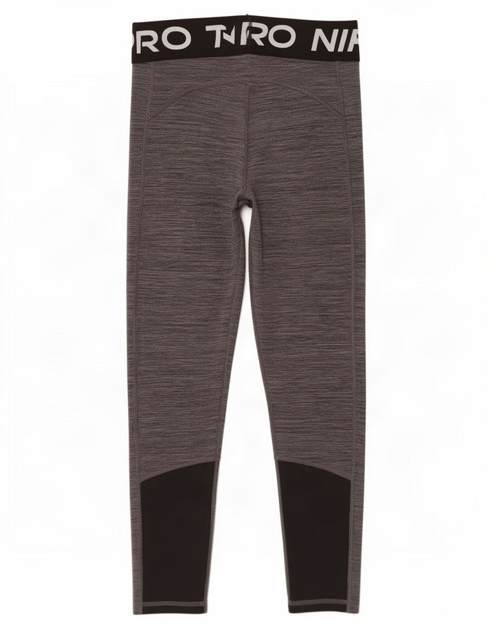 Damskie legginsy Nike Graphic Capri UK 8, małe, szare, z blokami kolorów, poliestrowe
