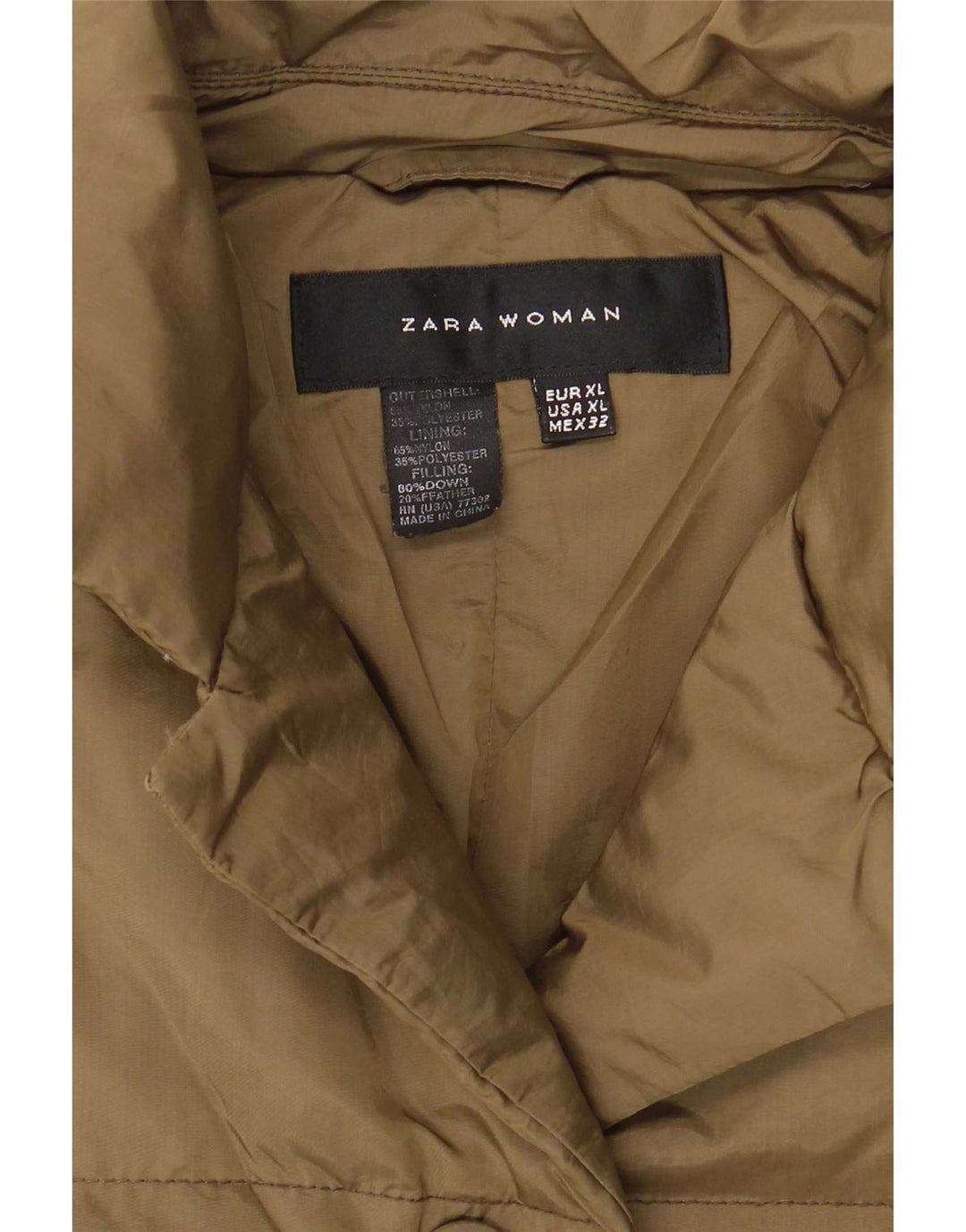 Damska ocieplana kurtka Zara UK 18 XL, nylon khaki