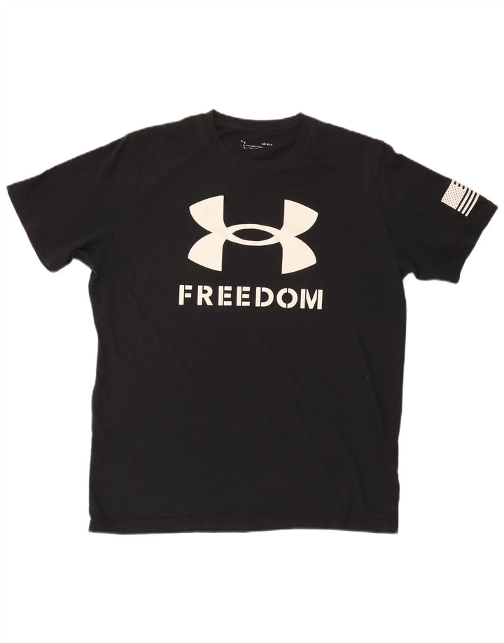 Męska koszulka z grafiką Under Armour, duża, czarna, bawełniana