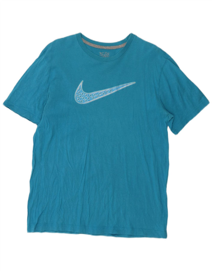 Męski T-shirt NIKE o regularnym kroju z grafiką, duży, niebieski