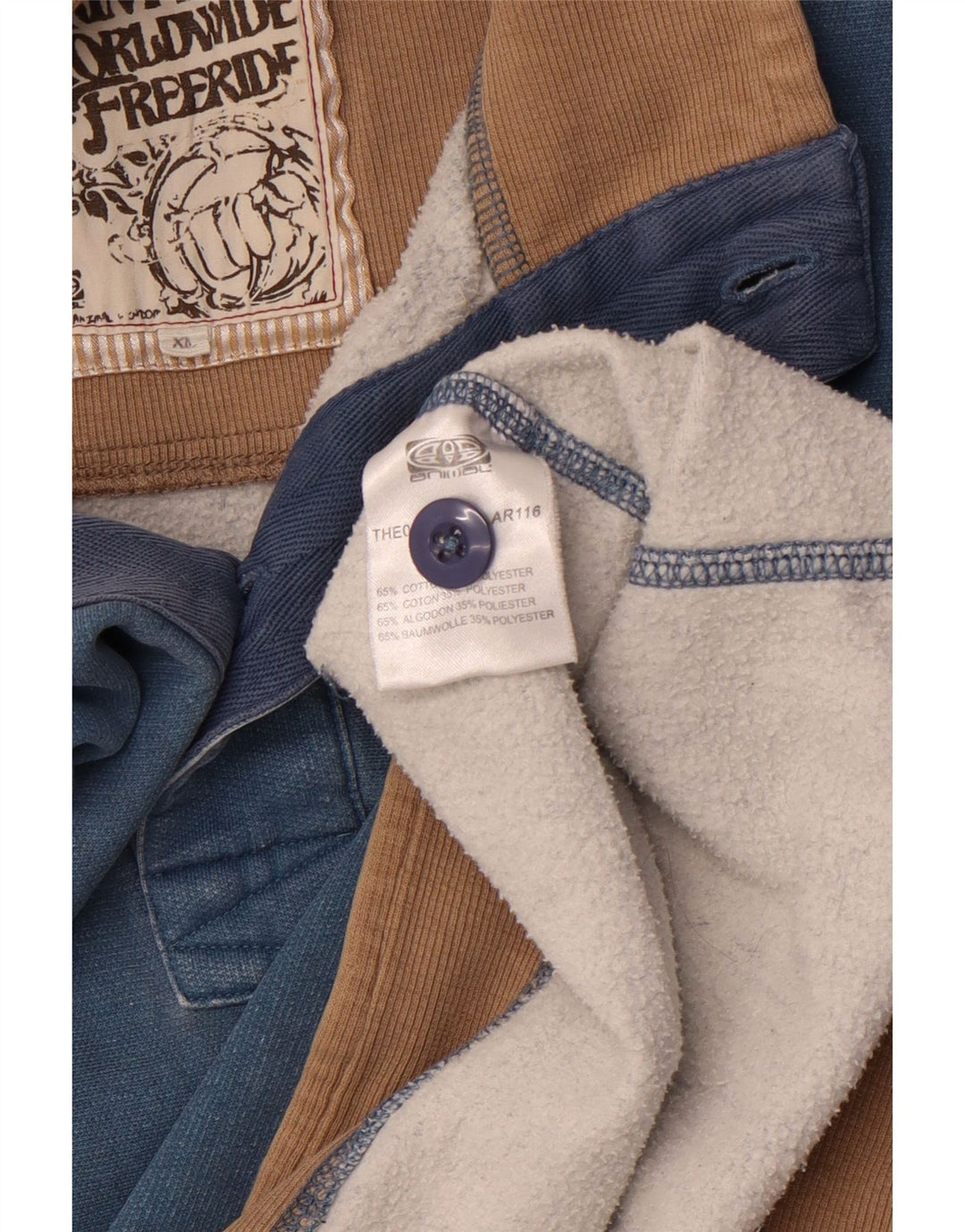 Męska bluza zapinana na guziki ANIMAL XL, niebieska bawełna