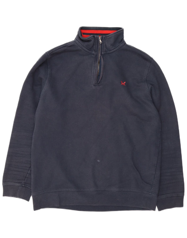 Crew Clothing Męska bluza z zamkiem błyskawicznym, sweter XL, granatowa, bawełniana