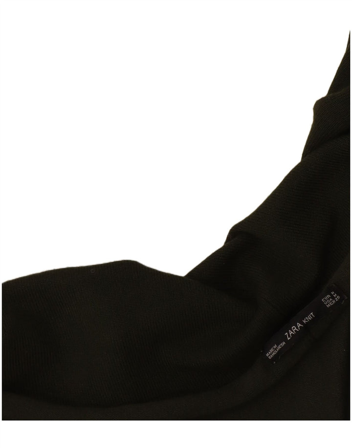 Damski, oversize'owy, długi, otwarty sweter rozpinany Zara UK 14, średni khaki