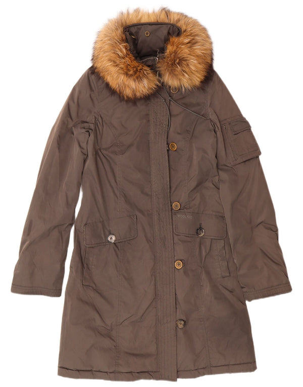 Kurtka damska WOOLRICH Parka UK 6 XS Brązowa Klasyczna
