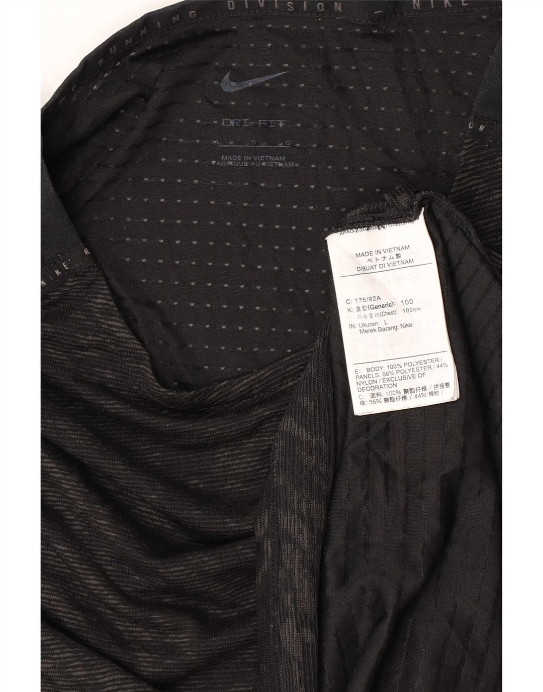 Damska koszulka Nike Dri Fit z abstrakcyjnym wzorem Top UK 14, duża czarna