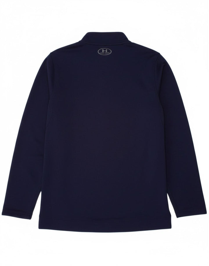 UNDER ARMOUR Boys Tracksuit Top Jacket 9-10 Years Medium Navy Blue