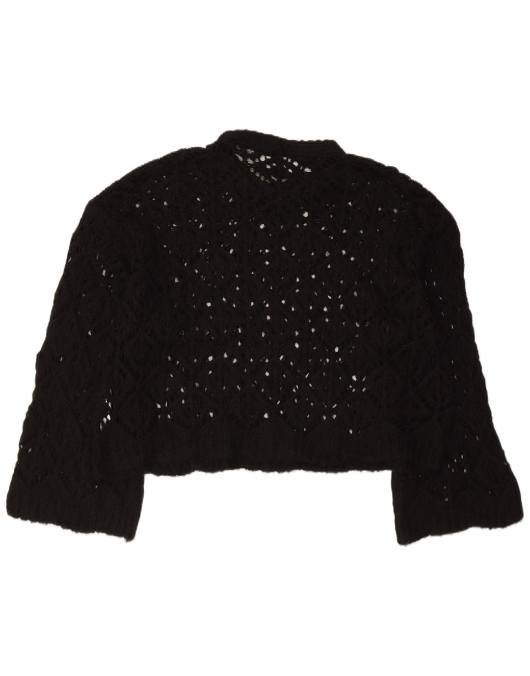 Damski sweter typu Crop Oversize z dekoltem w łódkę ZARA UK 16, duży, czarny