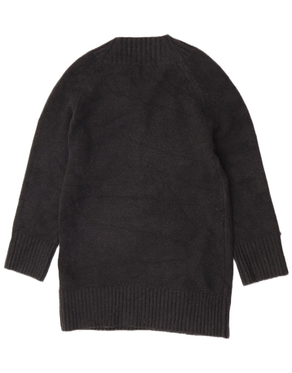 Abercrombie & Fitch Womens Longline V-Neck Jumper Sweater UK 10 Small Black