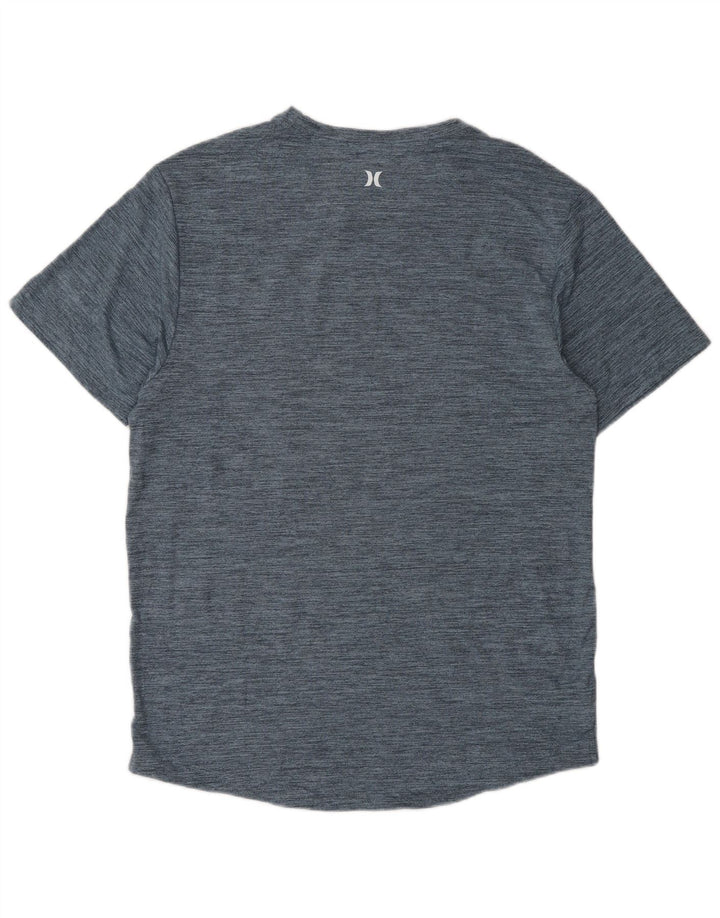 Męski T-shirt z grafiką Hurley, średni, granatowy, poliestrowy wzór