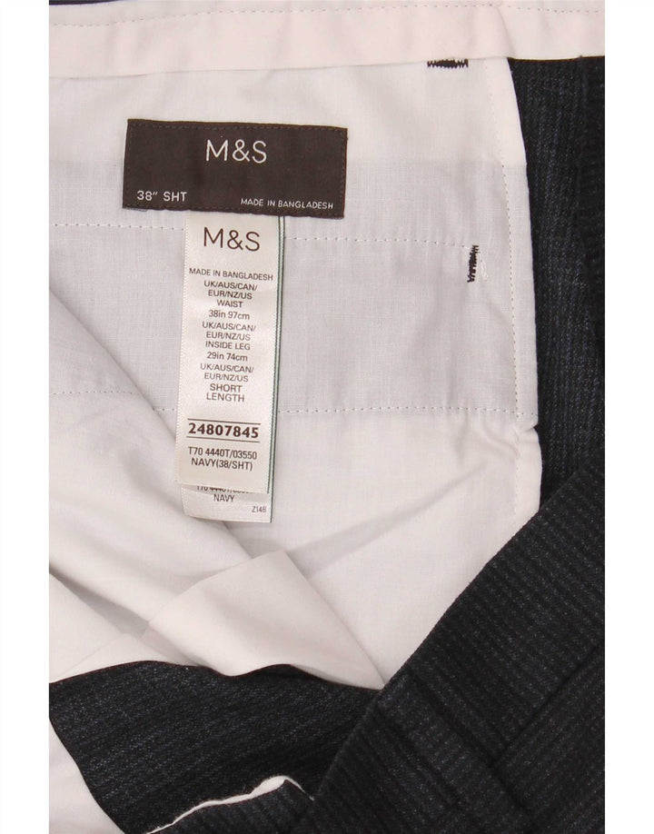 Marks & Spencer Męskie proste spodnie codzienne W38 L29 Granatowy poliester