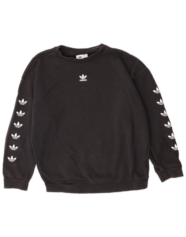 Damska bluza Adidas Graphic Oversized Sweter UK 12 Średnia czarna bawełna