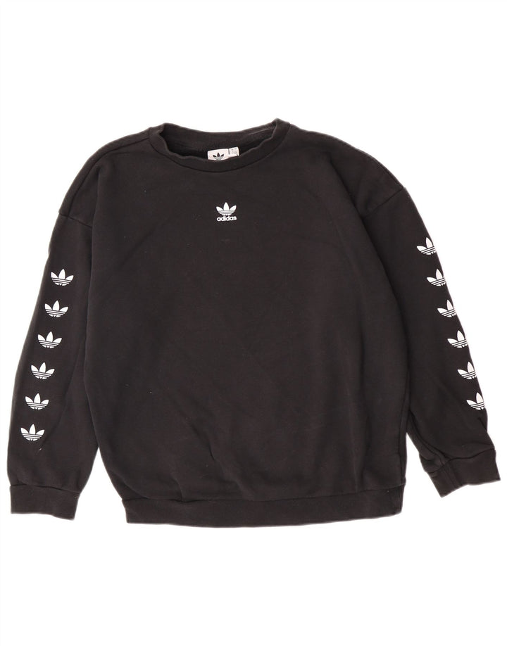 Damska bluza Adidas Graphic Oversized Sweter UK 12 Średnia czarna bawełna
