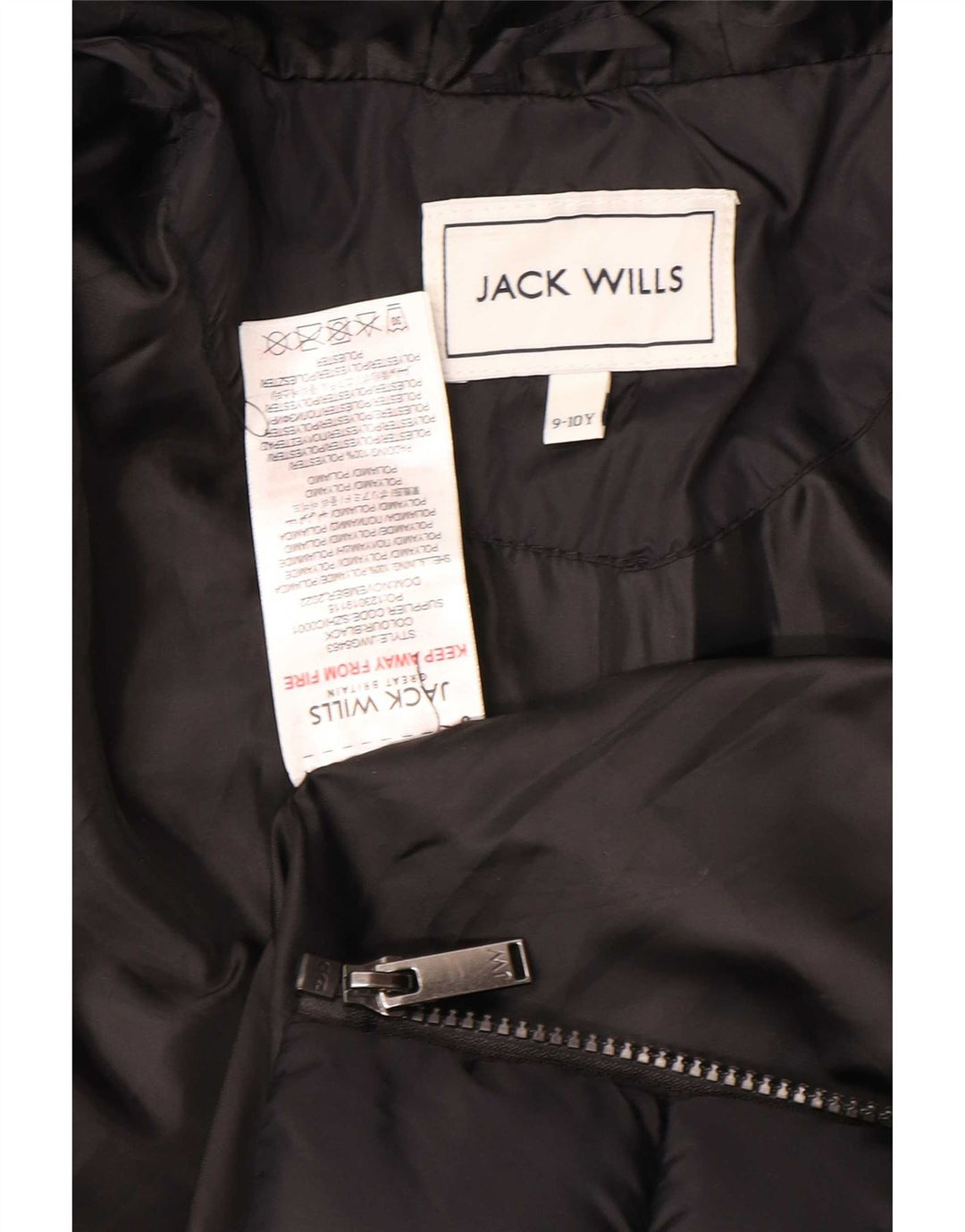 Wyściełana kurtka chłopięca z kapturem Jack Wills 9-10 lat, czarna, poliamid