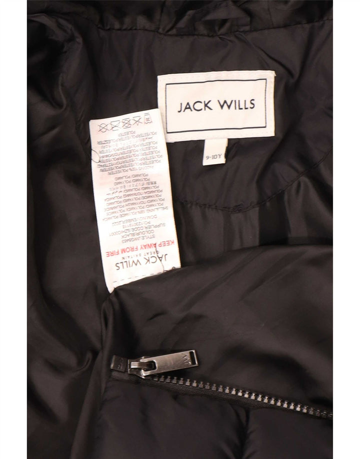 Wyściełana kurtka chłopięca z kapturem Jack Wills 9-10 lat, czarna, poliamid