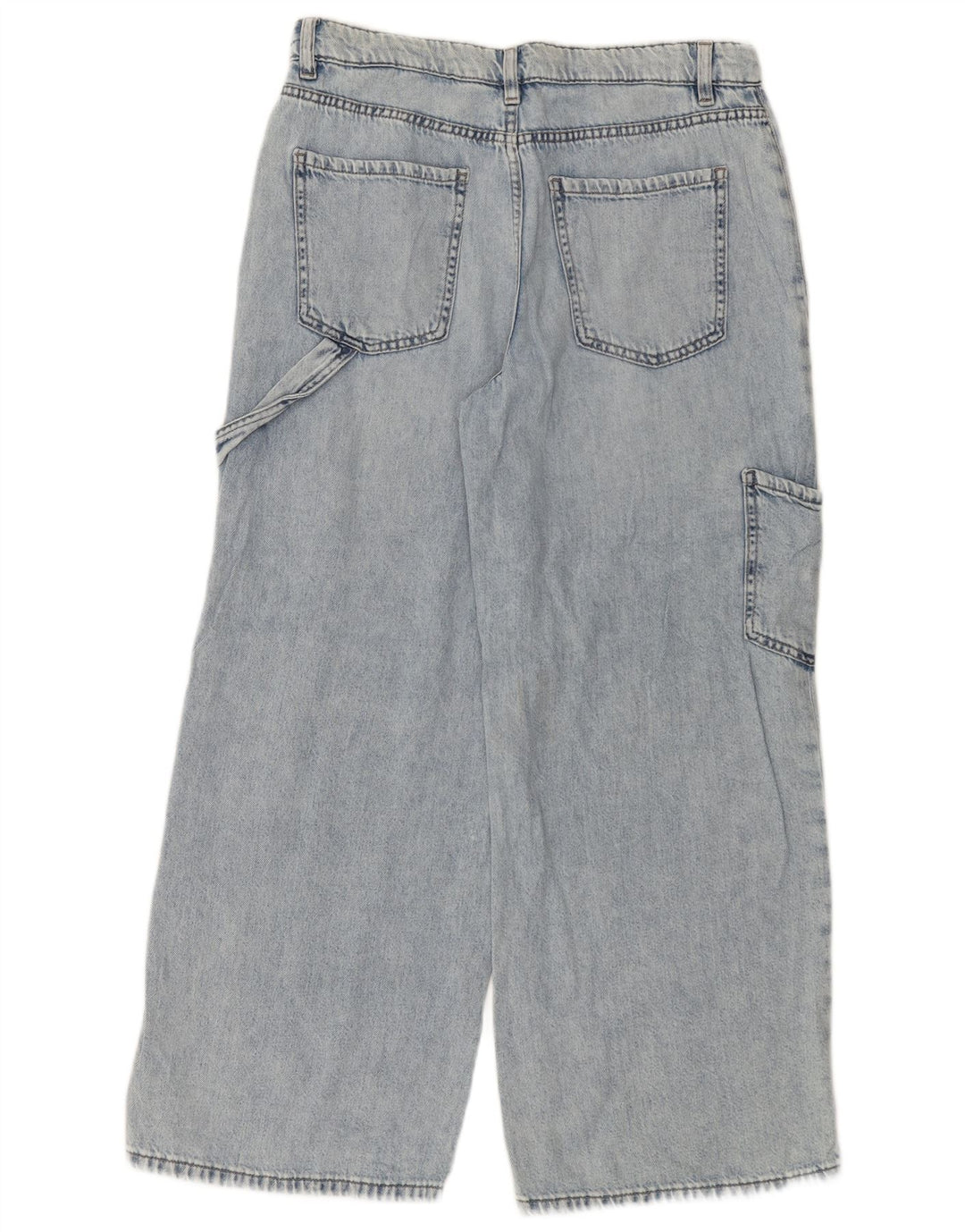 Marks & Spencer Damskie jeansy cargo z szeroką nogawką UK 12 Medium W32 L28 Niebieskie