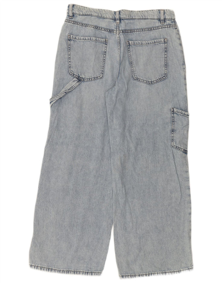 Marks & Spencer Damskie jeansy cargo z szeroką nogawką UK 12 Medium W32 L28 Niebieskie