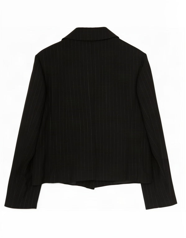Marks & Spencer Womens 1 Button Blazer Jacket UK 12 Medium Black Striped