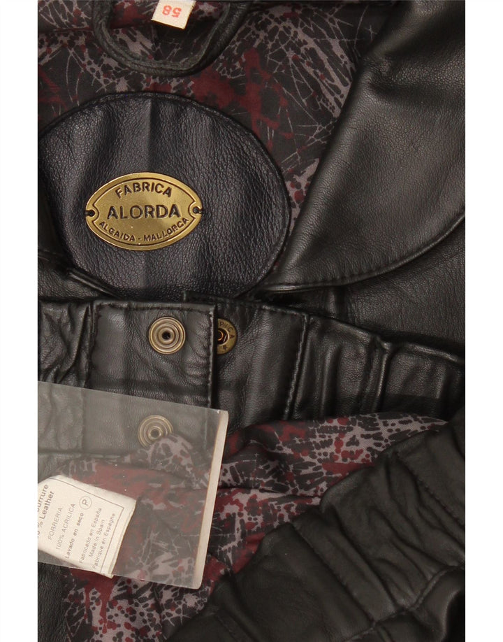 Vintage męska skórzana kamizelka IT 58 3XL czarna skóra