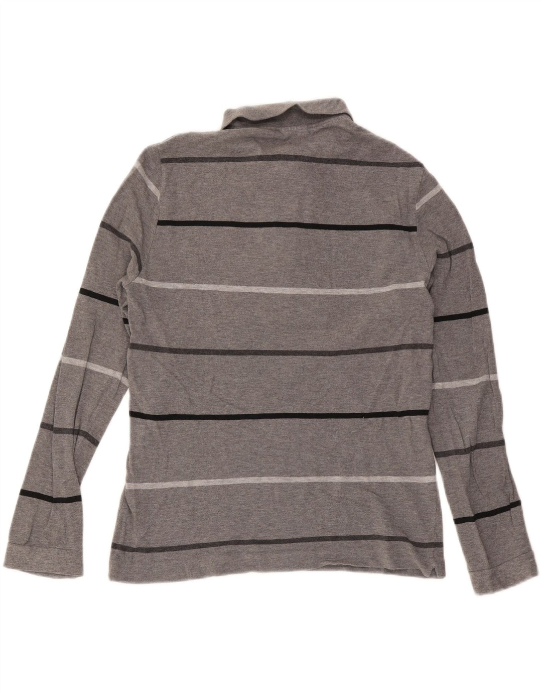Męska koszulka polo Lacoste Slim Fit z długim rękawem, rozmiar 4, średnie szare paski