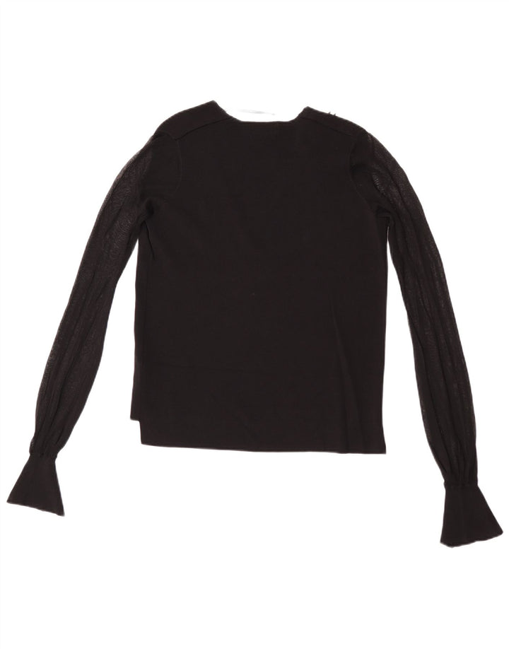 Damski top z długim rękawem Zara UK 10 Small, czarna wiskoza