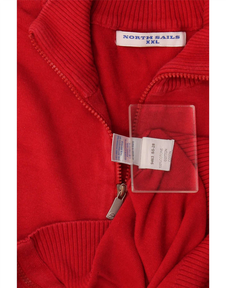 Męski sweter rozpinany North Sails 2XL Czerwony, bawełniany