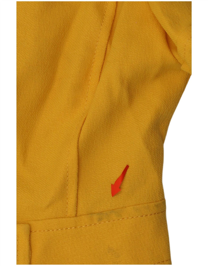 Damska marynarka VINTAGE z krótkim rękawem, zapinana na 4 guziki, UK 14, średni żółty