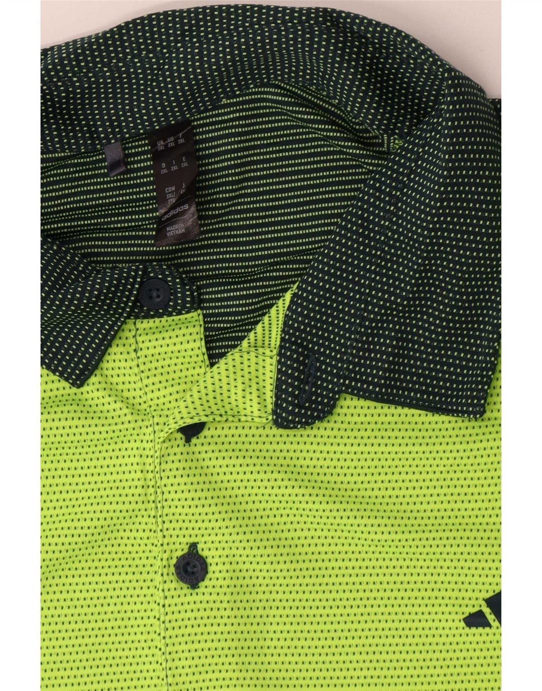 Męska koszulka polo Adidas 2XL Zielony poliester z blokami kolorów