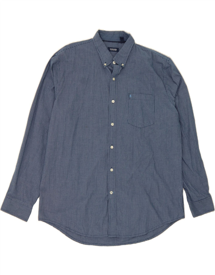 IZOD Mens Shirt XL Navy Blue Check Cotton Vintage Izod and Second-Hand Izod from Messina Hembry 