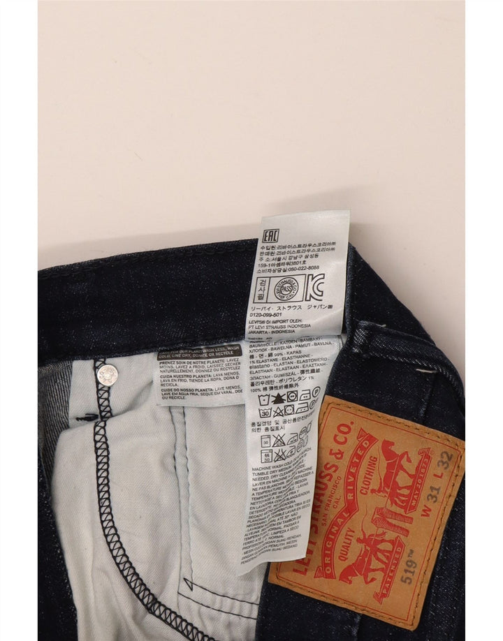 Męskie jeansy LEVI'S 519 Skinny W31 L32 Granatowa bawełna