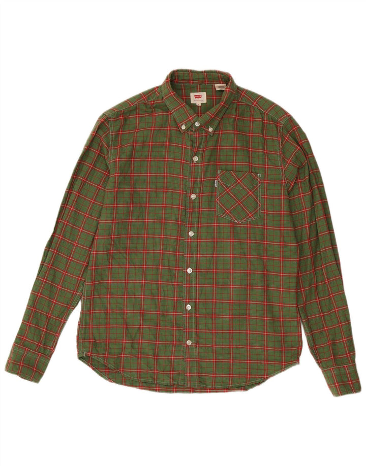 Koszula męska Levi's, bawełniana, w średnią zieloną kratkę
