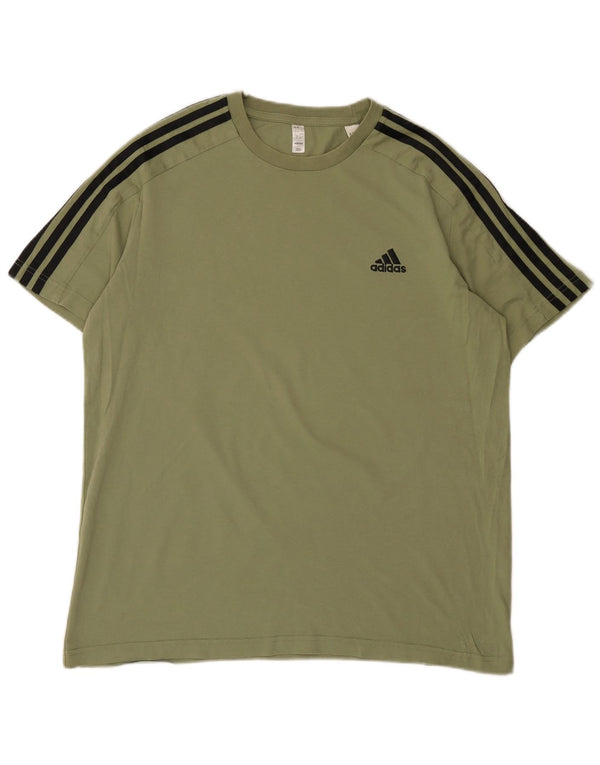 Adidas Męski T-shirt Top Duży Khaki