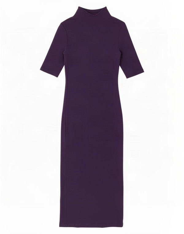 Zara Womens Short Sleeves Bodycon Dress UK 10 Small Navy Blue Cotton