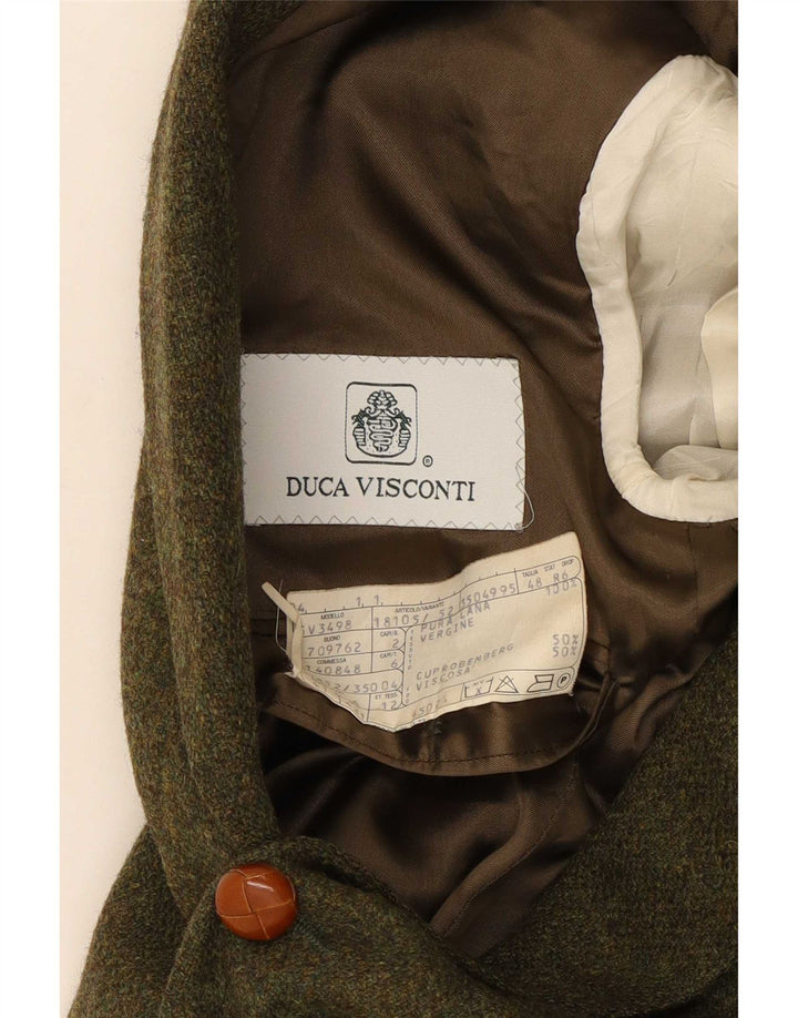 Męska marynarka zapinana na 3 guziki Duca Visconti IT 48 Średnia wełna khaki