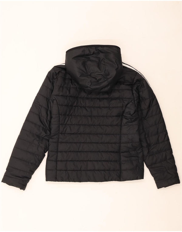 Damska wyściełana kurtka z kapturem Adidas UK 12/14 Średni czarny poliester