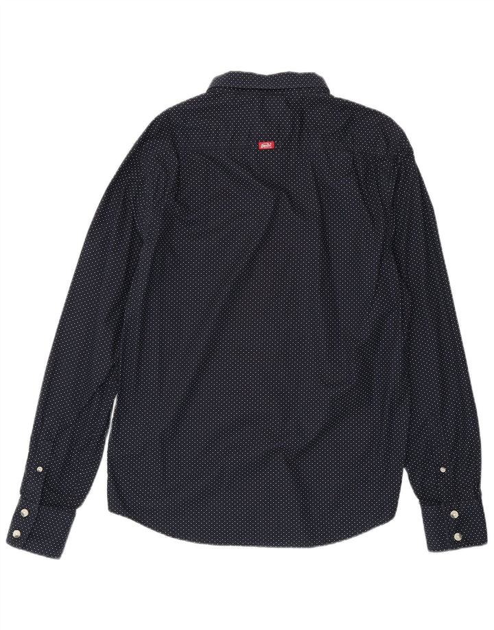Koszula męska Superdry XL, granatowa, bawełniana w kropki